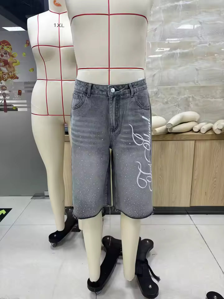 MSF Rhinestone Jean Shorts